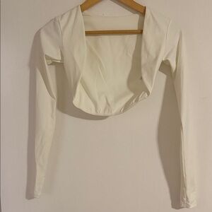 Astoria Activewear - White Women's gym top/jacket- crop